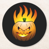 Jack O'lantern Halloween Pumpkin Runder Pappuntersetzer (Vorderseite)