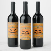 Jack O'Lantern Halloween Weinetikett (Flaschen)