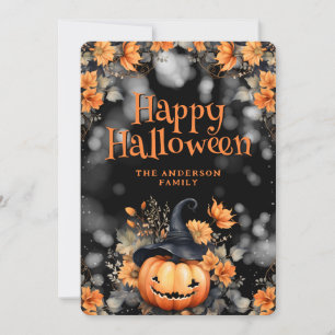 Jack O'Lantern Hat Foto Halloween Card Feiertagskarte