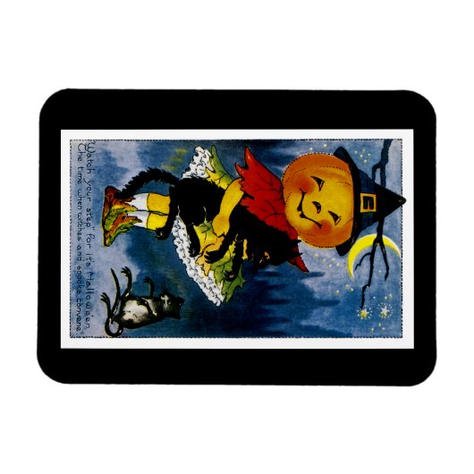 Jack o'Lantern Hexe Magnet (Horizontal)