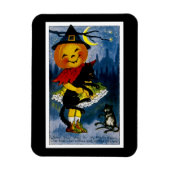 Jack o'Lantern Hexe Magnet (Vertikal)