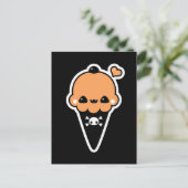 Jack O'Lantern Ice Creme Cone Postkarte (Stehend Vorderseite)