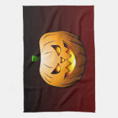 Jack O'lantern is lit for trick or treat Geschirrtuch (Vertikal)