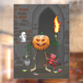 Jack O'lantern ist Süßigkeiten sammeln Fensteraufkleber (Blatt 2)