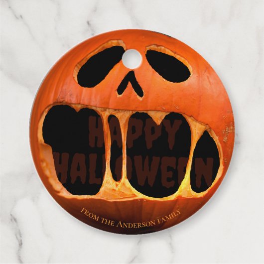 Jack o'lantern Kürbiskürbis Halloween Dekoration Geschenkanhänger (Vorderseite)