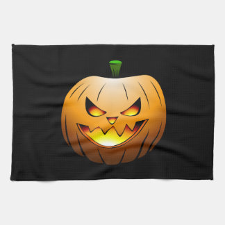 Jack O'lantern lit for Halloween Geschirrtuch
