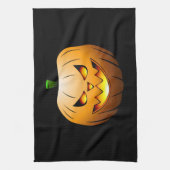 Jack O'lantern lit for Halloween Geschirrtuch (Vertikal)