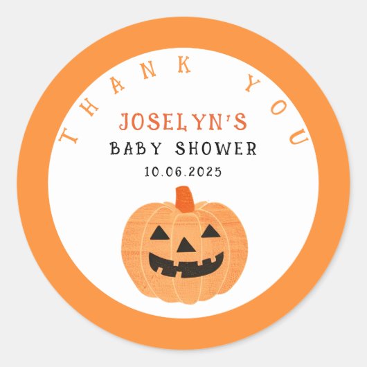 Jack o'lantern mit Star Pattern Orange Halloween Runder Aufkleber (Vorderseite)
