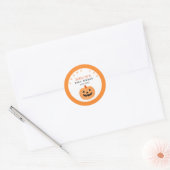 Jack o'lantern mit Star Pattern Orange Halloween Runder Aufkleber (Umschlag)