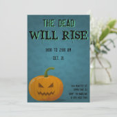 Jack O'Lantern Party Halloween Fledermäuse Pumpkin Einladung (Stehend Vorderseite)