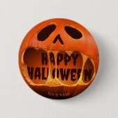 Jack o'lantern pumpkin Happy Halloween Button (Vorderseite)