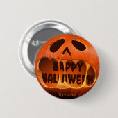 Jack o'lantern pumpkin Happy Halloween Button (Vorne & Hinten)