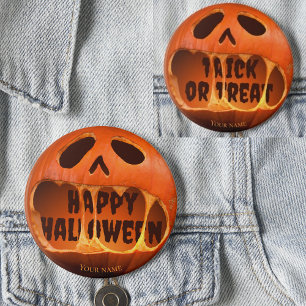 Jack o'lantern pumpkin Happy Halloween Button