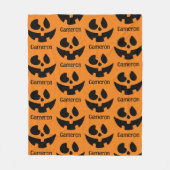 Jack O'Lantern Schwarzer Orange Personalisierter N Fleecedecke (Vorderseite)