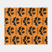 Jack O'Lantern Schwarzer Orange Personalisierter N Fleecedecke (Vorderseite (Horizontal))