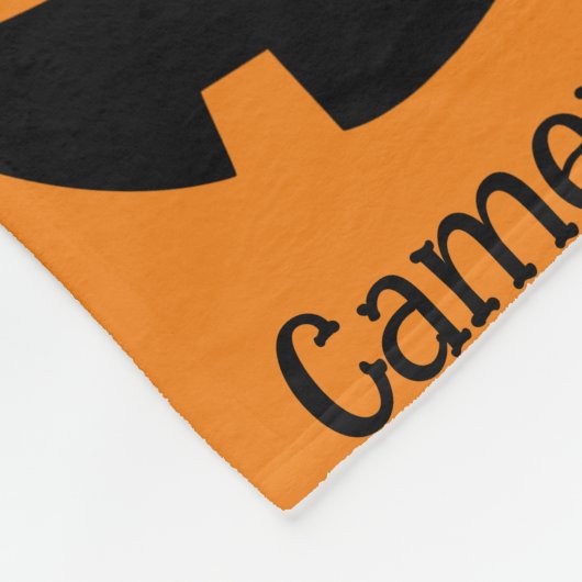 Jack O'Lantern Schwarzer Orange Personalisierter N Fleecedecke (Ecke)