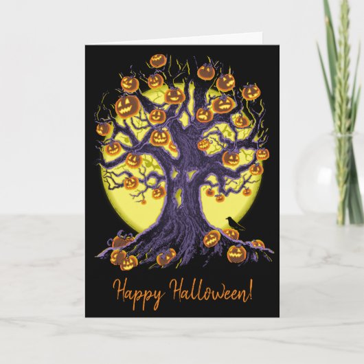 Jack O'Lantern Tree Karte (Vorderseite)