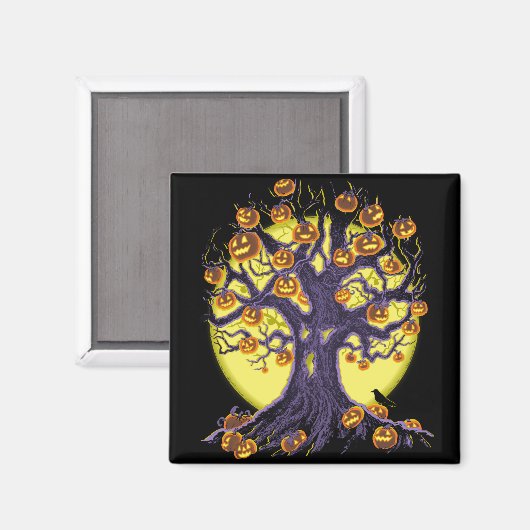 Jack O'Lantern Tree Magnet (Vorderseite/Rückseite)