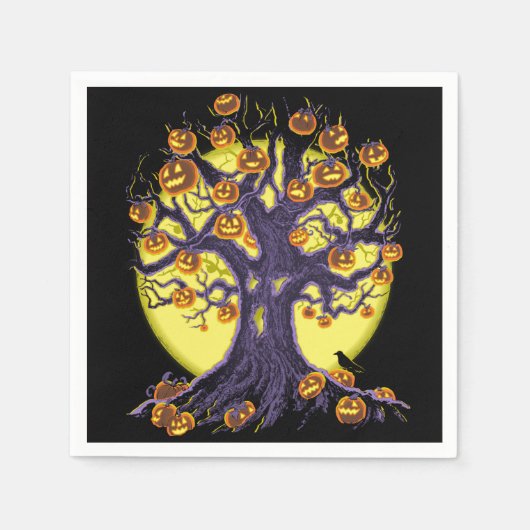 Jack O'Lantern Tree Serviette (Vorderseite)