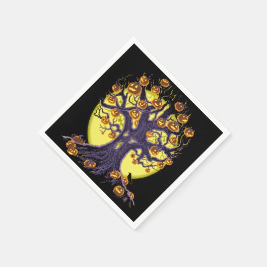 Jack O'Lantern Tree Serviette (Ecke)