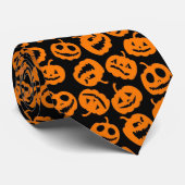 Jack O'Lantern | Trick-Leckerei-Halloween-Kürbis Krawatte (Gerollt)