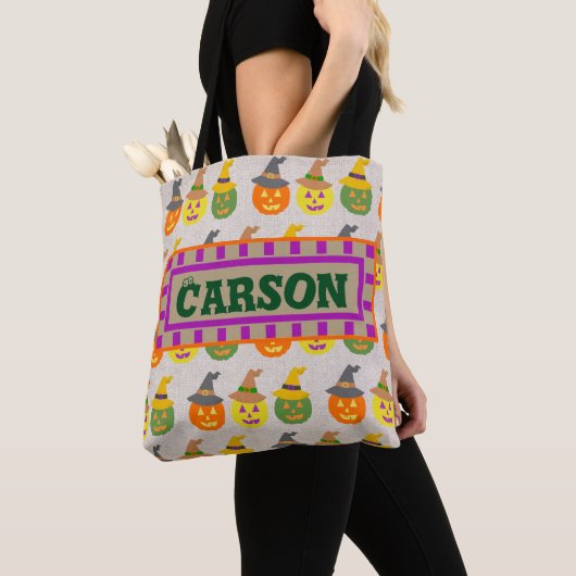 Jack O'Lantern Trick oder Treat Tasche (Von Nahem)