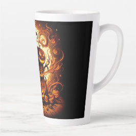 Jack-o'lantern und Hexenkelett Latte Tasse