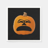 Jack O'Lantern Unhappy Face Halloween Paper Serviette (Vorderseite)