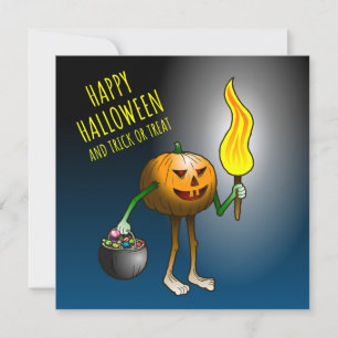 Jack O'lantern unterwegs um Süßigkeiten zu sammeln Karte