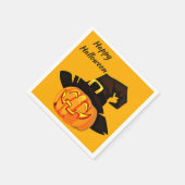 Jack O'Lantern Witch Happy Halloween Party Serviette (Ecke)
