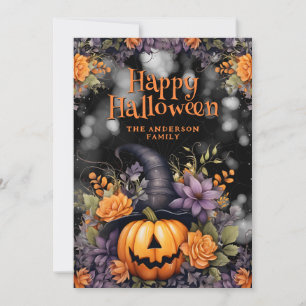 Jack O'Lantern Witz-Hutenhut-Halloween-Karte Feiertagskarte