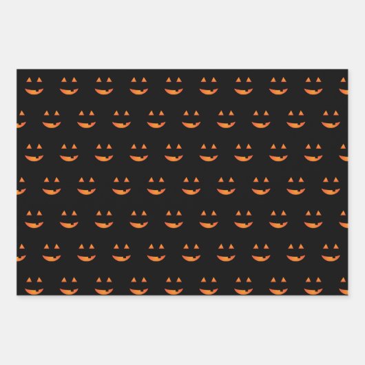 Jack o'lantern Wrapping Paper Flat Sheet Set 3 Geschenkpapier Set (Vorderseite 3)