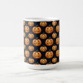 Jack o'Lanterns auf schwarz Kaffeetasse (Mittel)