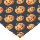 Jack O'Lanterns auf schwarz Kurzer Tischläufer (Ecke)