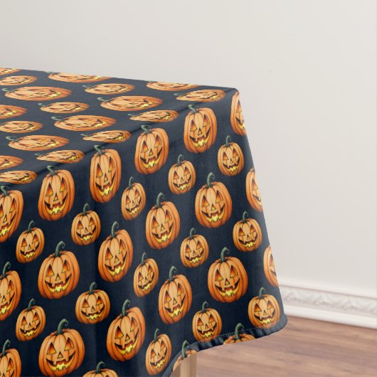 Jack O'Lanterns auf schwarz Tischdecke (Beispiel)