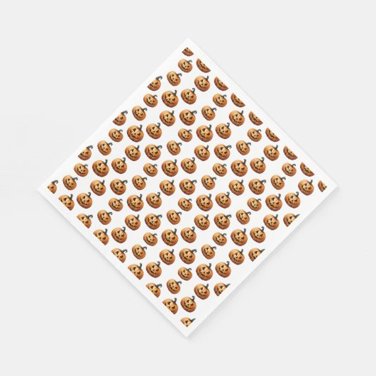 Jack O'Lanterns auf Weiß Serviette (Ecke)