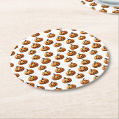 Jack O'Lanterns auf weißem Halloween Runder Pappuntersetzer (Angewinkelt)