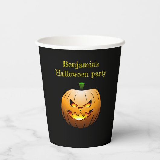 Jack O'lanterns Halloween Night Pappbecher (Rückseite)
