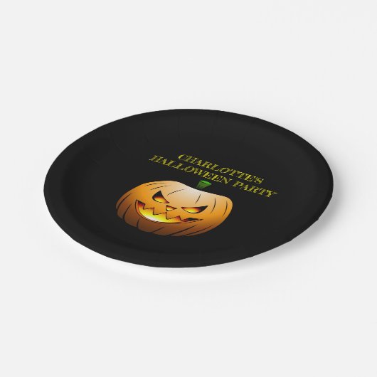 Jack O'lanterns Halloween Night Pappteller (Schrägansicht)