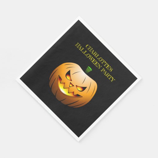 Jack O'lanterns Halloween Night Serviette (Ecke)