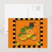 Jack O'Lanterns Halloween Postkarte (Vorne/Hinten)