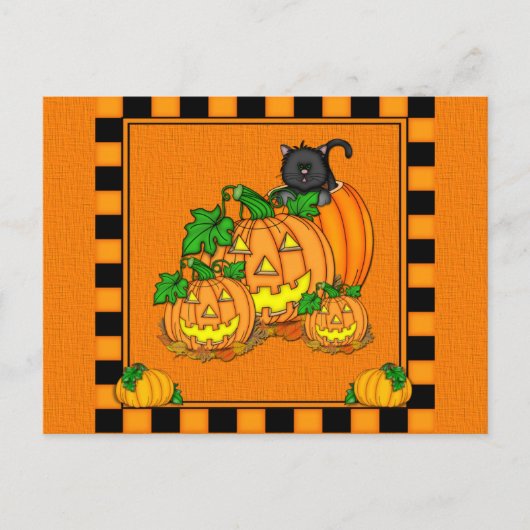Jack O'Lanterns Halloween Postkarte (Vorderseite)