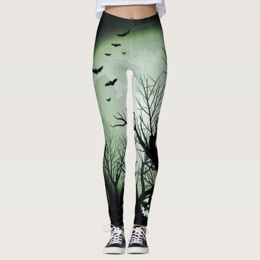 Jack O'Lanterns nachts Leggings (Vorderseite)