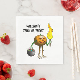 Jack O'lanterns Trick or Treat on Halloween night Serviette