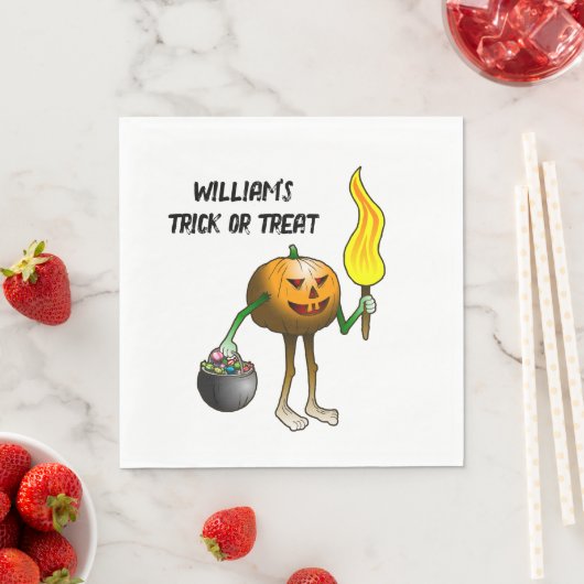 Jack O'lanterns Trick or Treat on Halloween night Serviette (Beispiel)