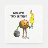 Jack O'lanterns Trick or Treat on Halloween night Serviette (Vorderseite)