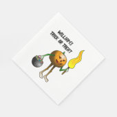 Jack O'lanterns Trick or Treat on Halloween night Serviette (Ecke)