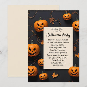 Jack O'Lanterns und Twigs-Halloween-Party Einladung