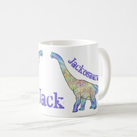 Jack osaurus Colorful Brachiosaurus Dinosaurier Na Kaffeetasse (VorderseiteRechts)