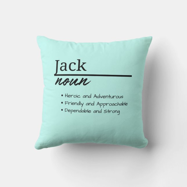 Jack, Personalisierte Bezeichnung für Junge Kissen (Rückseite)